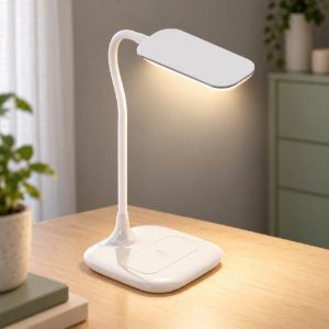 Eglo masserie lampada da scrivania led 3,7w 4000k 38,5cm dimmerabile per ufficio moderna bianca