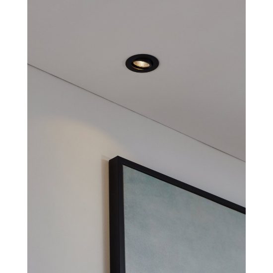 Eglo saliceto faretto da incasso per cartongesso orientabile led 4,8w 2700k foro 6,8cm nero