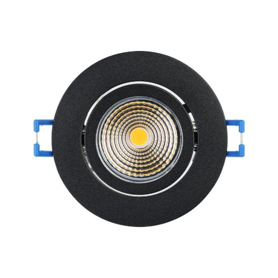 Eglo saliceto faretto da incasso per cartongesso orientabile led 4,8w 2700k foro 6,8cm nero
