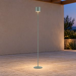 Lampada da terra ricaricabile da esterno led 3w cct 2300k 4000k ip44 moderna verde