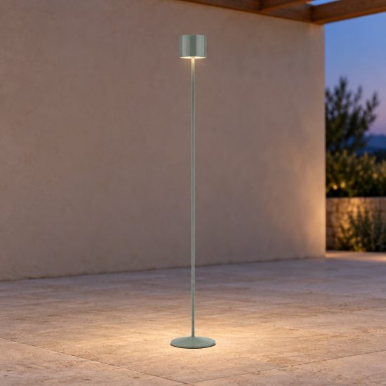 Lampada da terra ricaricabile da esterno led 3w cct 2300k 4000k ip44 moderna verde