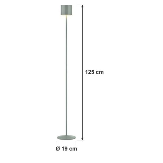Lampada da terra ricaricabile da esterno led 3w cct 2300k 4000k ip44 moderna verde