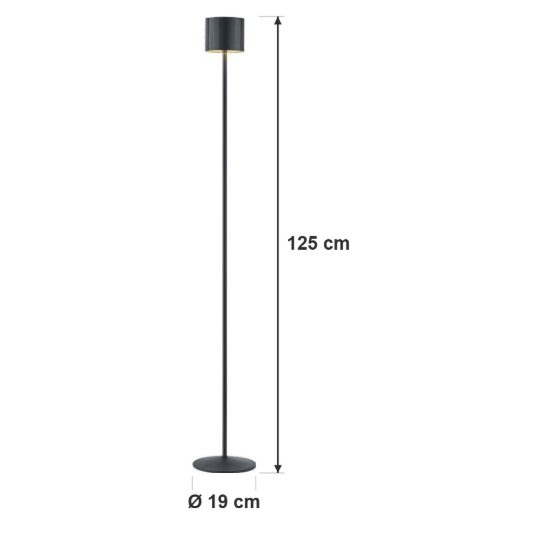 Lampada da terra ricaricabile da esterno led 3w cct 2300k 4000k ip44 moderna nera