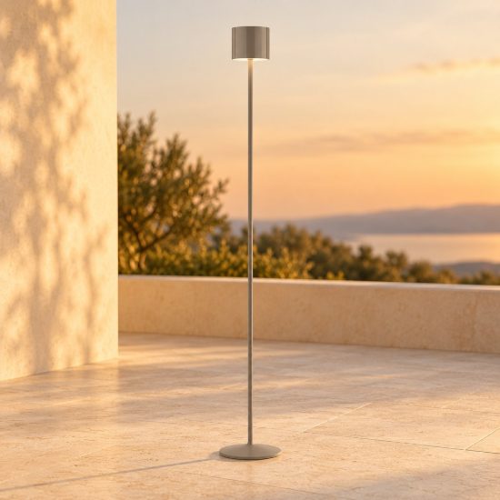 Lampada da terra ricaricabile da esterno led 3w cct 2300k 4000k ip44 moderna cashmere