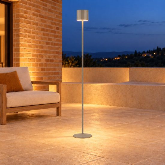 Lampada da terra ricaricabile da esterno led 3w cct 2300k 4000k ip44 moderna cashmere