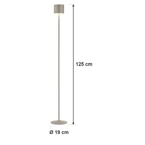 Lampada da terra ricaricabile da esterno led 3w cct 2300k 4000k ip44 moderna cashmere