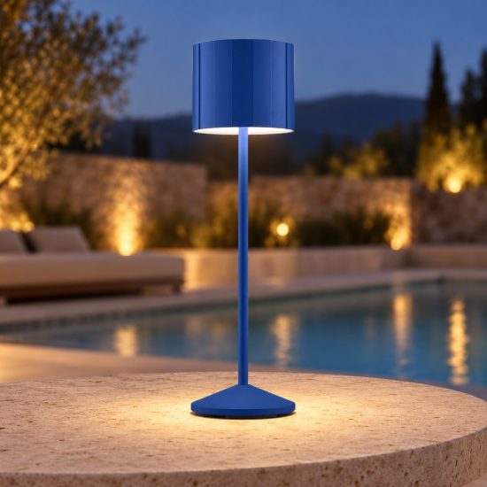 Lampada da tavolo ricaricabile da esterno led 3w cct 2300k 4000k ip44 moderna blu