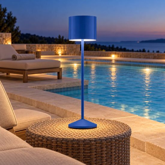 Lampada da tavolo ricaricabile da esterno led 3w cct 2300k 4000k ip44 moderna blu