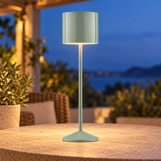 Lampada da tavolo ricaricabile da esterno led 3w cct 2300k 4000k ip44 moderna verde