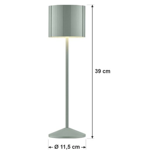Lampada da tavolo ricaricabile da esterno led 3w cct 2300k 4000k ip44 moderna verde