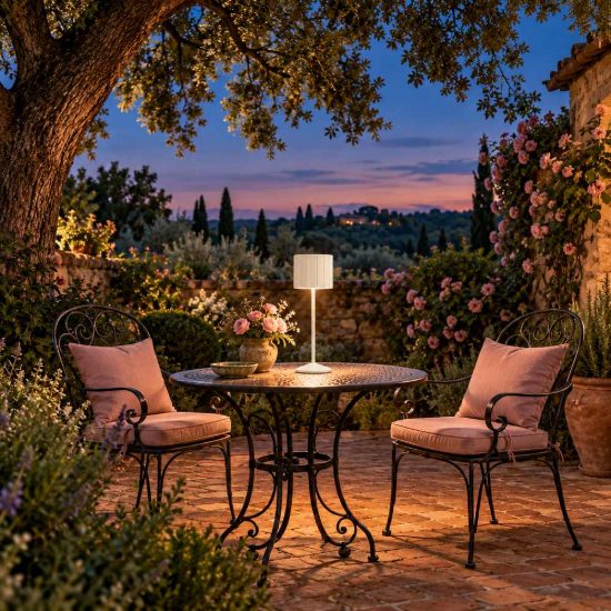 Lampada da tavolo ricaricabile da esterno led 3w cct 2300k 4000k ip44 moderna bianca