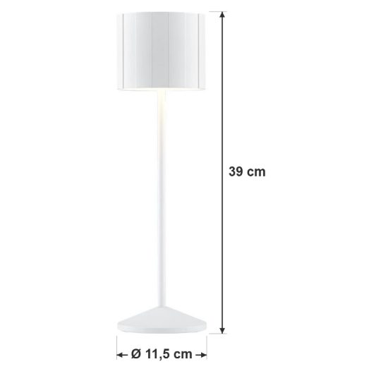 Lampada da tavolo ricaricabile da esterno led 3w cct 2300k 4000k ip44 moderna bianca