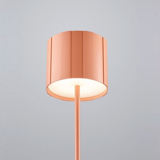 Lampada da tavolo ricaricabile da esterno led 3w cct 2300k 4000k ip44 moderna salmone