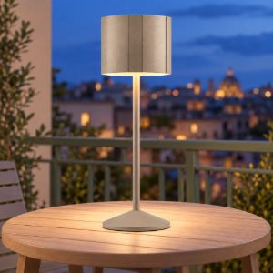 Lampada da tavolo ricaricabile da esterno led 3w cct 2300k 4000k ip44 moderna cashmere