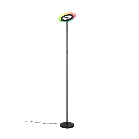 Piantana led 16,5w cct 2700k 6500k rgb con telecomando per soggiorno moderna nera