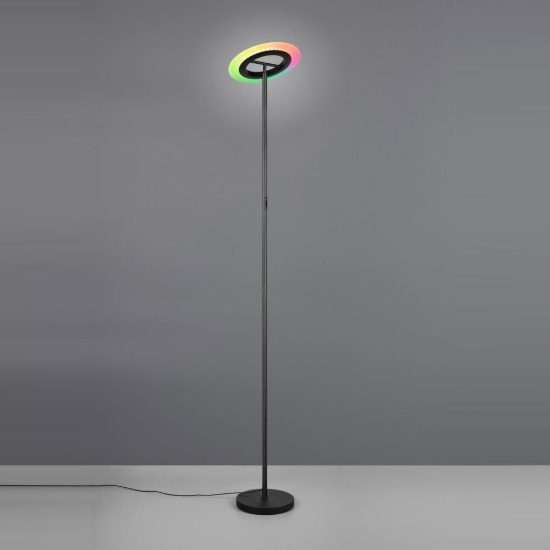 Piantana led 16,5w cct 2700k 6500k rgb con telecomando per soggiorno moderna nera