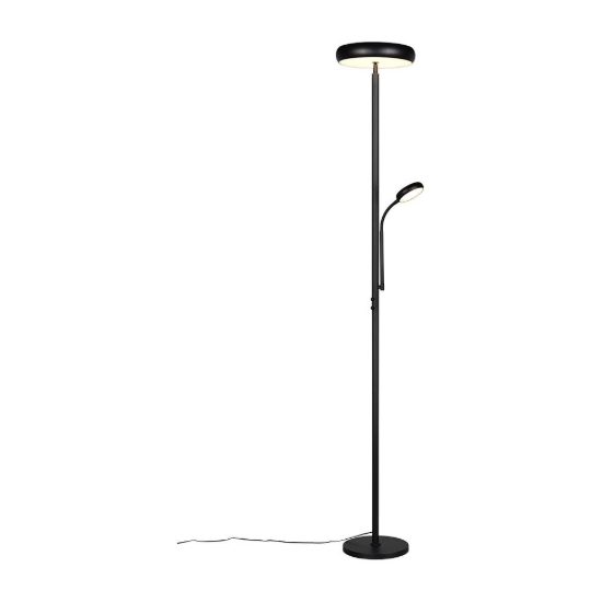 Lampada da terra led 23w cct 3000k 4000k 6500k con luce da lettura e telecomando nera