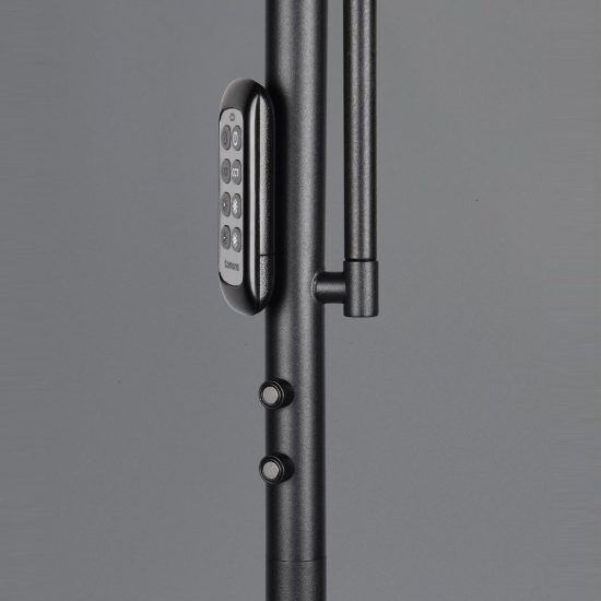 Lampada da terra led 23w cct 3000k 4000k 6500k con luce da lettura e telecomando nera