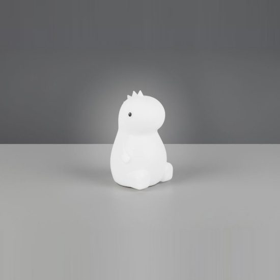 Lampada da tavolo led 0,5w 3000k rgb a batterie per cameretta a forma di dinosauro bianca