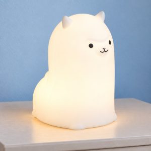 Lampada da tavolo led 0,5w 3000k rgb a batterie per cameretta a forma di alpaca bianca