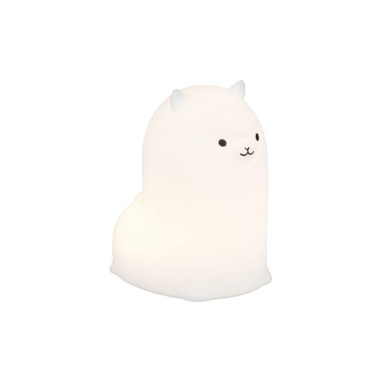 Lampada da tavolo led 0,5w 3000k rgb a batterie per cameretta a forma di alpaca bianca