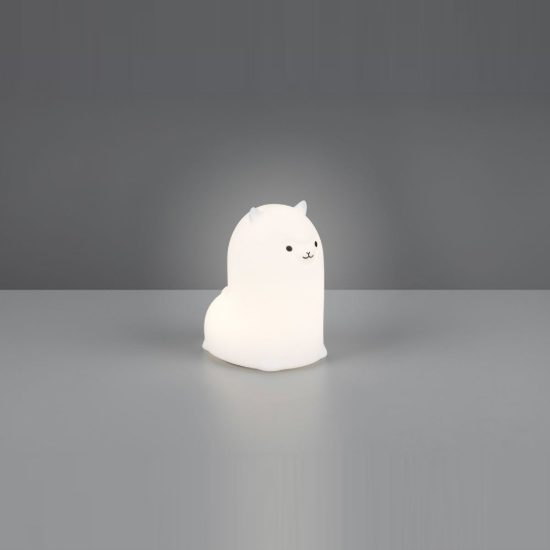 Lampada da tavolo led 0,5w 3000k rgb a batterie per cameretta a forma di alpaca bianca
