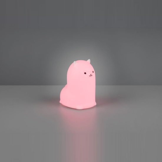 Lampada da tavolo led 0,5w 3000k rgb a batterie per cameretta a forma di alpaca bianca