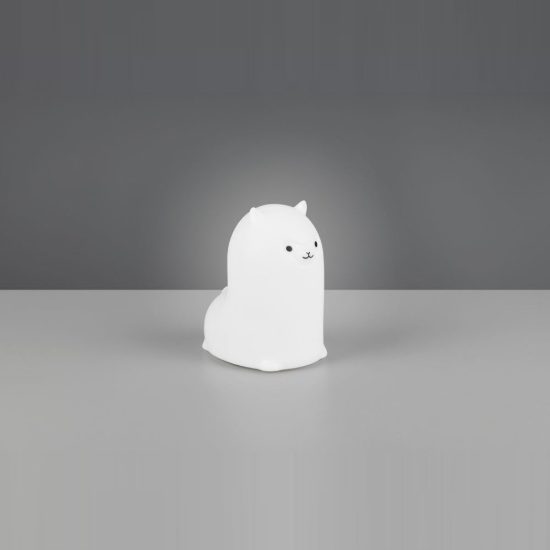 Lampada da tavolo led 0,5w 3000k rgb a batterie per cameretta a forma di alpaca bianca
