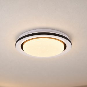 Plafoniera led 17w cct 2700k 6000k rgb con telecomando bianca effetto cielo stellato