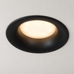 Faretto da incasso per cartongesso per bagno moderno rotondo nero ip44