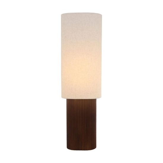Piantana ovale per soggiorno moderna bianco effetto legno scuro