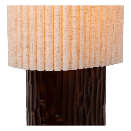 Piantana ovale per soggiorno moderna bianco effetto legno scuro