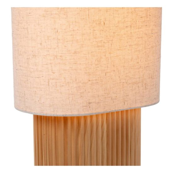 Piantana ovale per sala da pranzo moderna bianco effetto legno chiaro