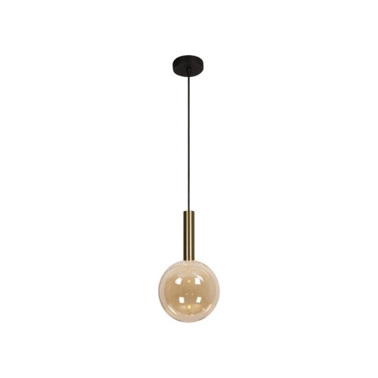 Lampada a sospensione a globo per camera da letto contemporanea nero ambra