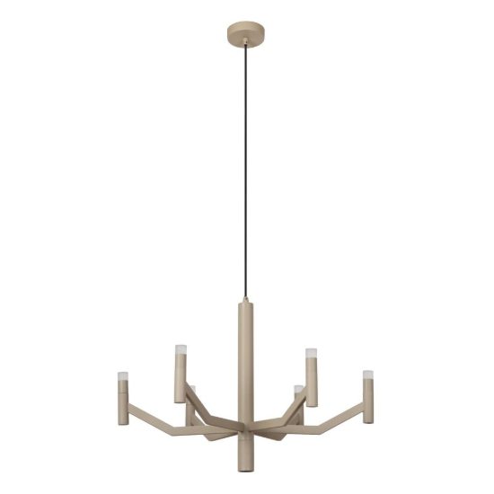 Lampadario a sospensione 7 luci per soggiorno moderno tortora led 22w 2700k