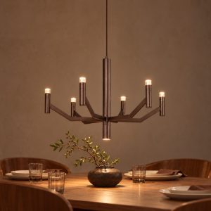 Lampadario a sospensione 7 luci per soggiorno contemporaneo caffe led 22w 2700k
