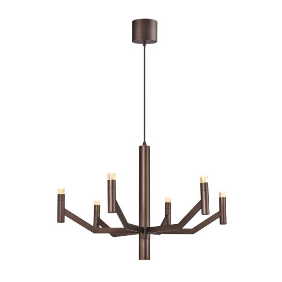 Lampadario a sospensione 7 luci per soggiorno contemporaneo caffe led 22w 2700k