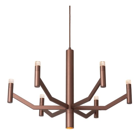 Lampadario a sospensione 7 luci per soggiorno contemporaneo caffe led 22w 2700k
