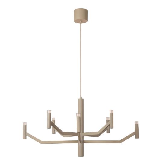 Lampadario a sospensione 9 luci per sala da pranzo moderno tortora led 28w 2700k