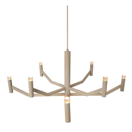 Lampadario a sospensione 9 luci per sala da pranzo moderno tortora led 28w 2700k