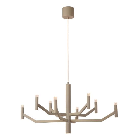 Lampadario a sospensione 9 luci per sala da pranzo moderno tortora led 28w 2700k