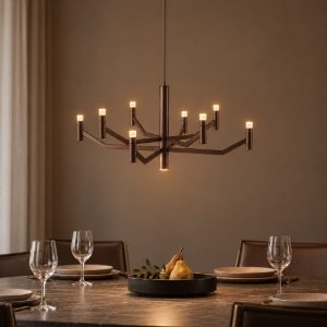 Lampadario a sospensione 9 luci per sala da pranzo contemporaneo caffe led 28w 2700k