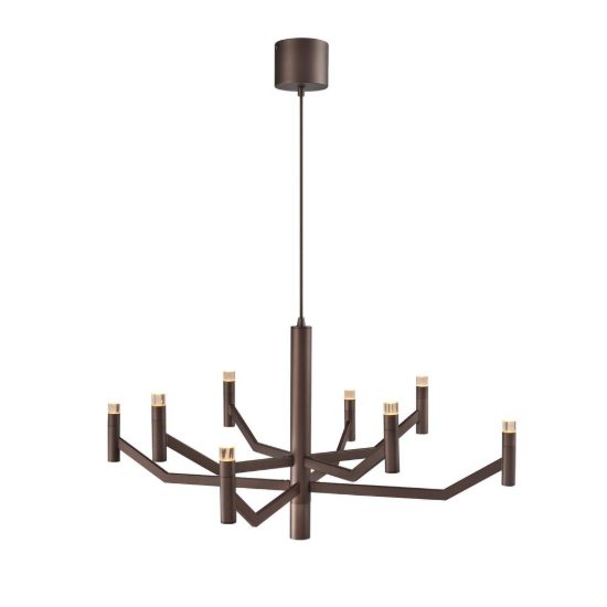 Lampadario a sospensione 9 luci per sala da pranzo contemporaneo caffe led 28w 2700k