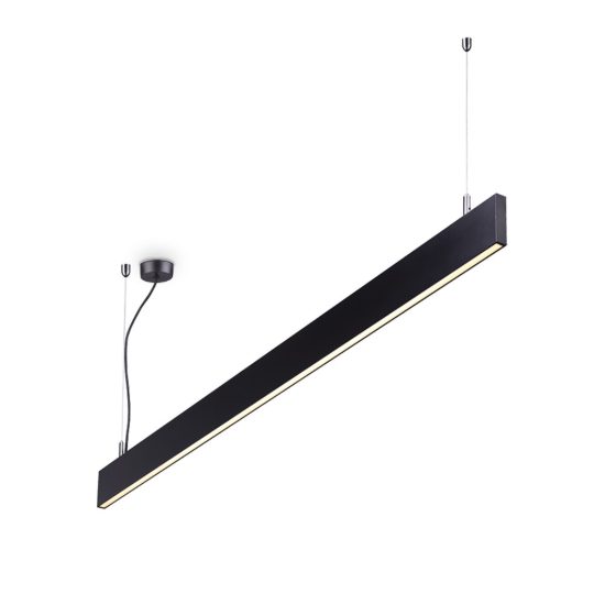 Ideal lux steel lampadario lineare biemissione fascio largo led 32w 3000k 120cm nero