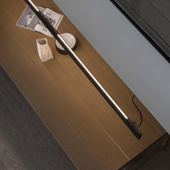 Ideal lux steel lampadario lineare biemissione fascio largo led 32w 3000k 120cm nero