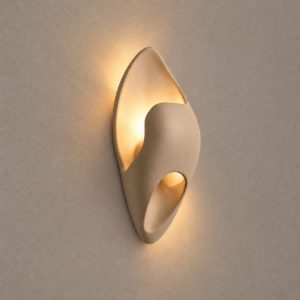 Applique scultorea stretta per salotto moderna tortora