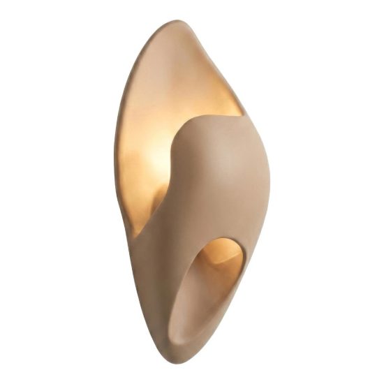 Applique scultorea stretta per salotto moderna tortora