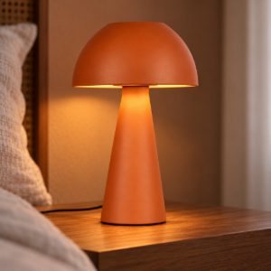 Abat-jour a cupola per comodino moderno terracotta