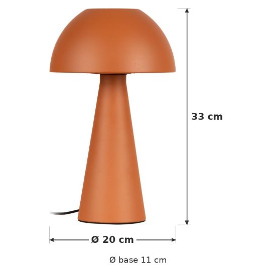 Abat-jour a cupola per comodino moderno terracotta