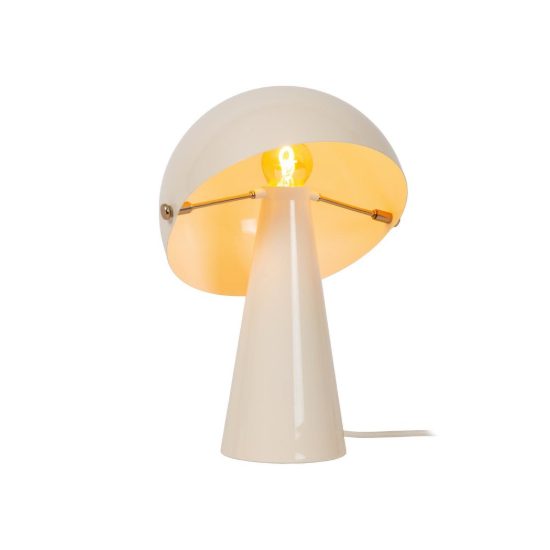Abat-jour a cupola per comodino contemporaneo crema oro